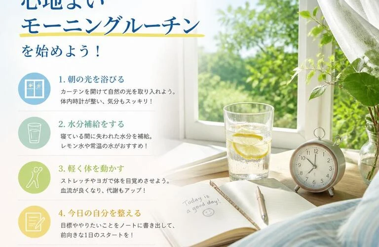 快適な夏の朝を迎えるために、心地よいモーニングルーチンを始めよう！