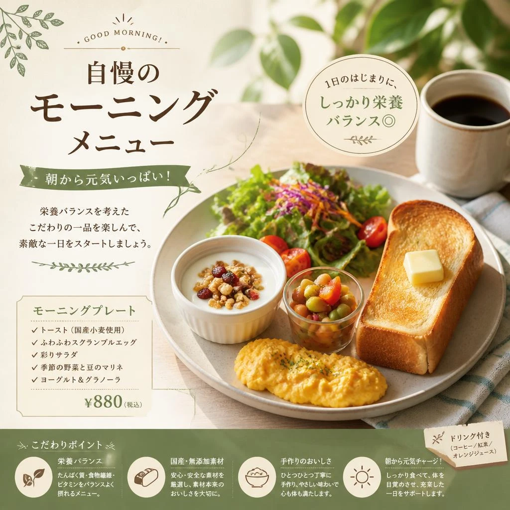 2. おすすめモーニングメニュー