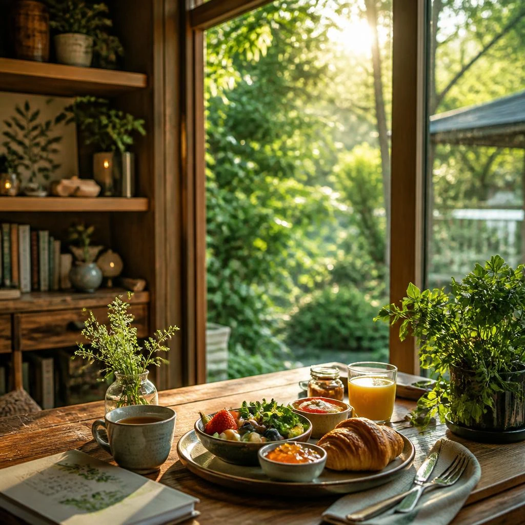 朝の特別な時間、朝食と共に徹底的に癒される隠れ家時間