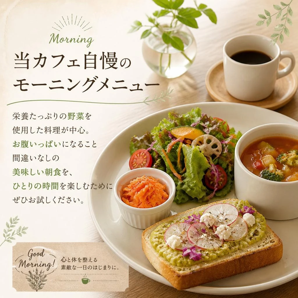 心を癒すボリューム満点の朝食